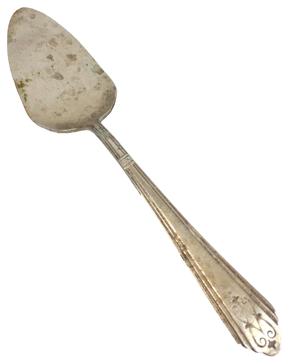 Antique RCCO Wilshire Silverplate Pastry Pie Cake Server 8.5" Patina Tarnished